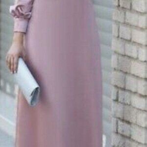 Powder Elegant Modest Evening Dress